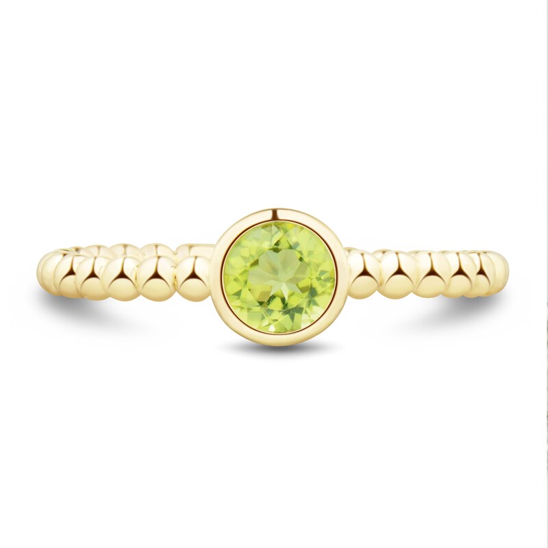 Main Image 3 of 5.0mm Peridot Bezel-Set Solitaire Ring in 10K Gold