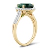 Thumbnail Image 2 of Pear-Shaped Lab-Created Emerald and 0.37 CT. T.W. Lab-Grown Diamond Frame Ring in 10K Gold (F/SI2)