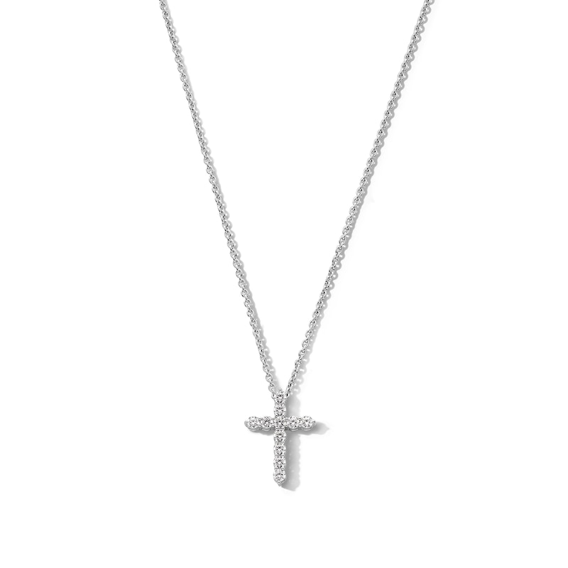 0.70 CT. T.W. Certified Lab-Grown Diamond Cross Pendant in Sterling Silver (I/SI2)