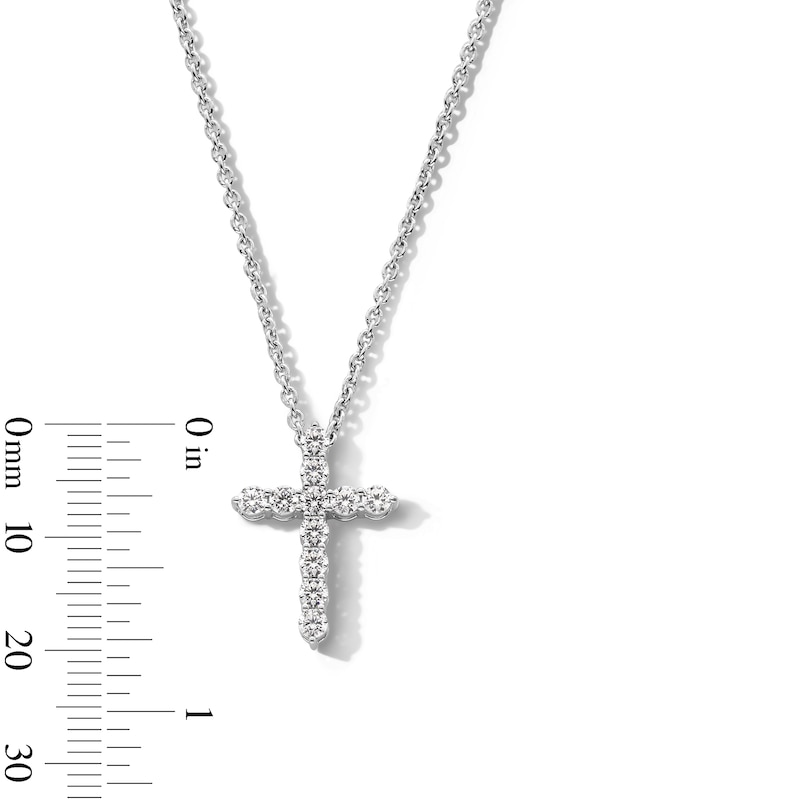 0.70 CT. T.W. Certified Lab-Grown Diamond Cross Pendant in Sterling Silver (I/SI2)