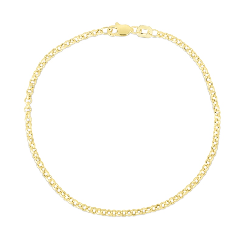 2.4mm Rolo Chain Anklet in Hollow 10K Gold - 10"