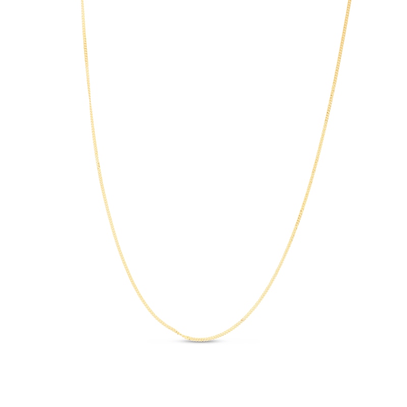 1.0mm Gourmette Curb Chain Necklace in Semi-Solid 10K Gold