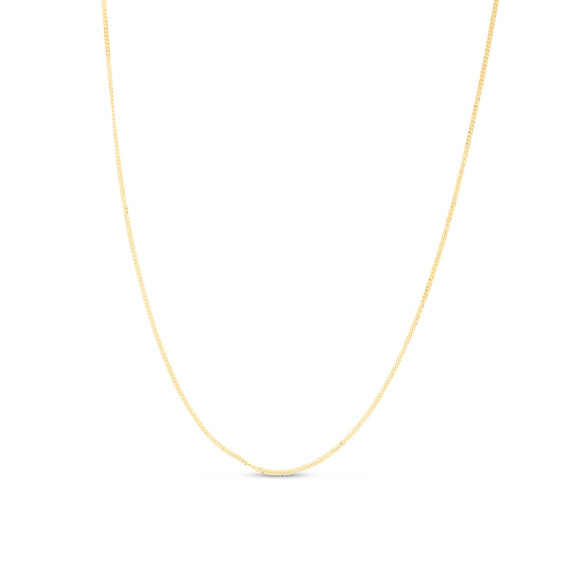 Main Image 1 of 1.0mm Gourmette Curb Chain Necklace in Semi-Solid 10K Gold - 18”