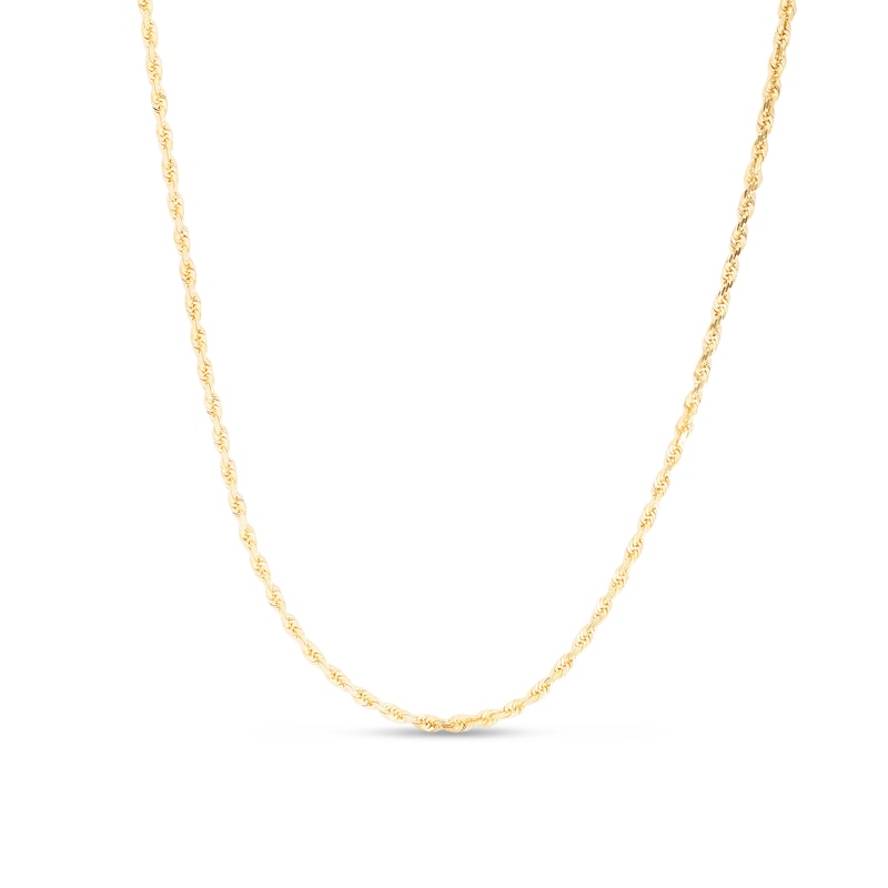 1.8mm Rope Chain Necklace in Solid 10K Gold