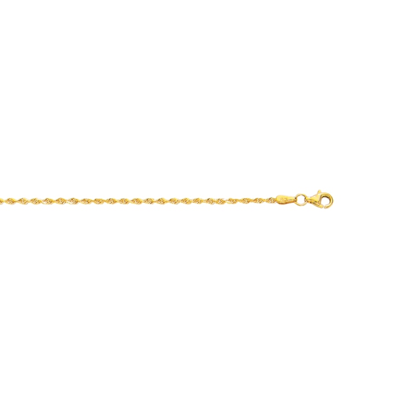 1.8mm Rope Chain Necklace in Solid 10K Gold