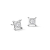 Thumbnail Image 1 of 0.25 CT. T.W. Certified Lab-Grown Diamond Solitaire Square Frame Stud Earrings in 10K White Gold (F/SI2)