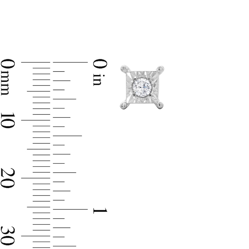 Main Image 2 of 0.25 CT. T.W. Certified Lab-Grown Diamond Solitaire Square Frame Stud Earrings in 10K White Gold (F/SI2)
