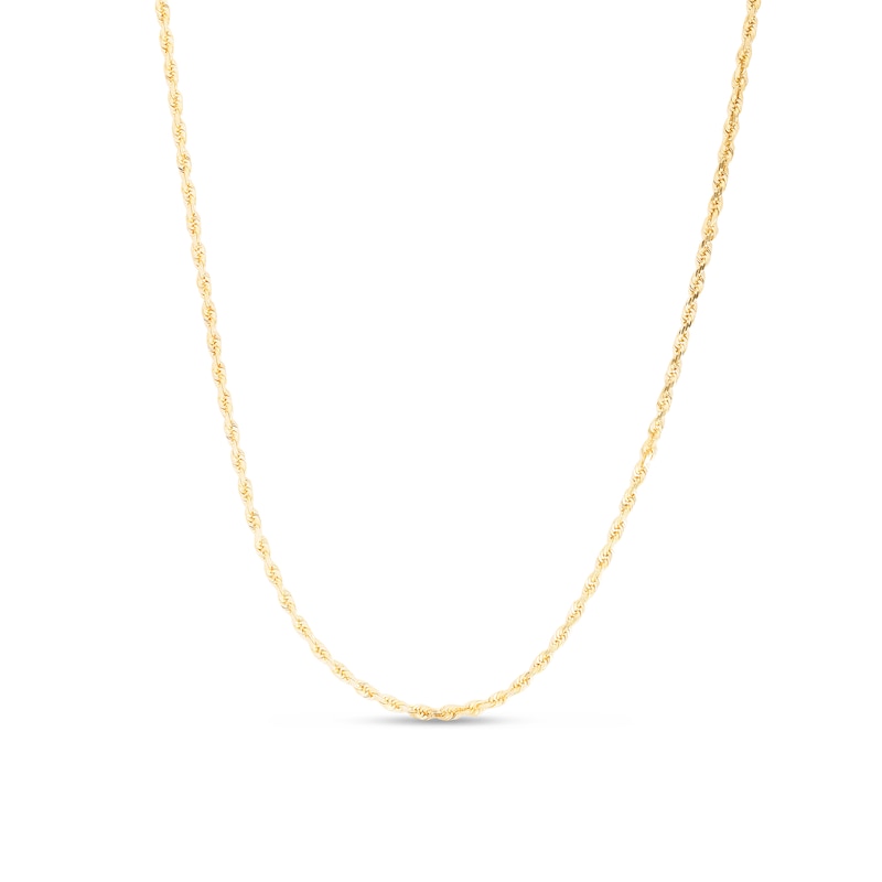 2.5mm Rope Chain Necklace in Solid 10K Gold
