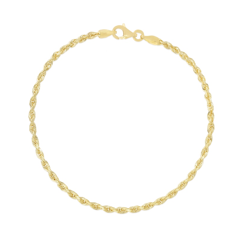 1.8mm Rope Chain Bracelet in Solid 10K Gold