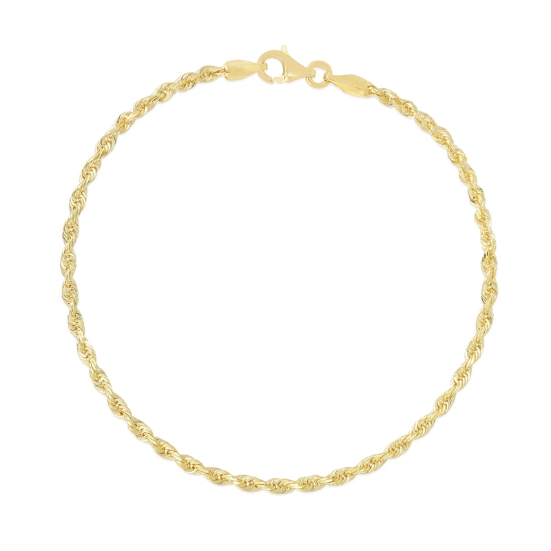 1.8mm Rope Chain Anklet in Solid 10K Gold - 10"