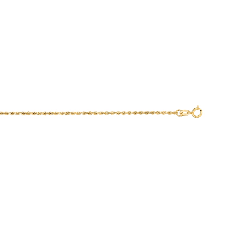 Main Image 2 of 1.4mm Rope Chain Necklace in Solid 10K Gold - 22”