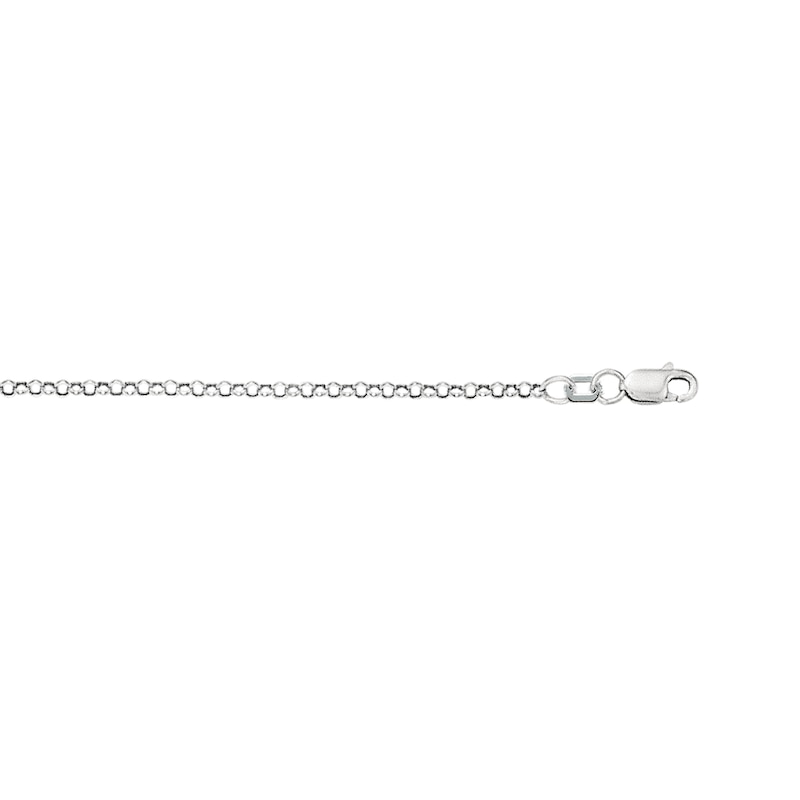 2.4mm Rolo Chain Necklace Hollow 10K White Gold