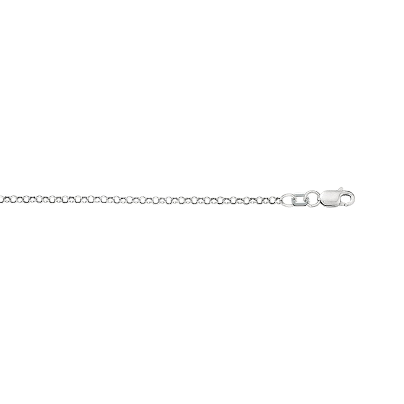 2.4mm Rolo Chain Necklace in Hollow 10K White Gold - 20"