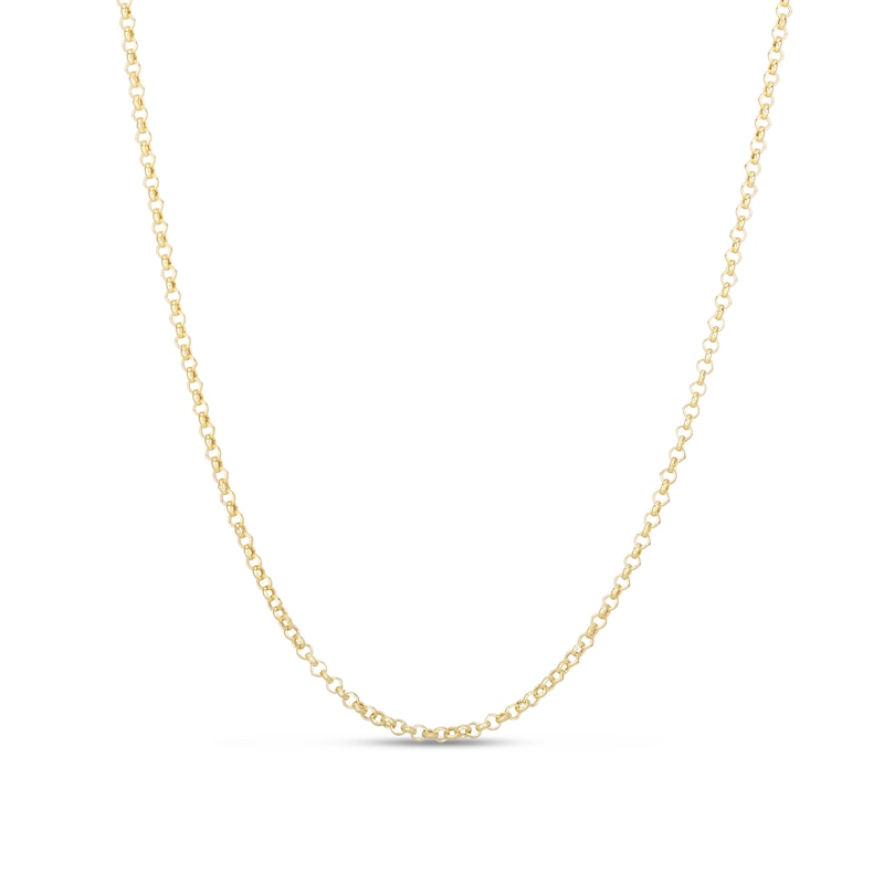 2.4mm Rolo Chain Necklace Hollow 10K Gold
