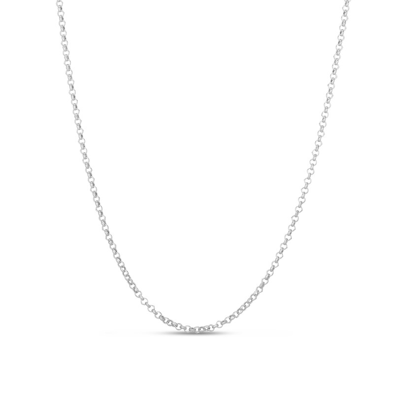 Main Image 1 of 2.4mm Rolo Chain Necklace Hollow 10K White Gold - 16"