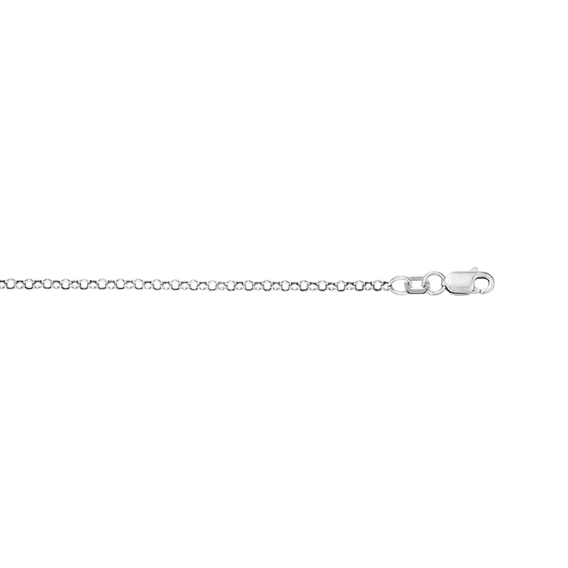 Main Image 2 of 2.4mm Rolo Chain Necklace Hollow 10K White Gold - 16"