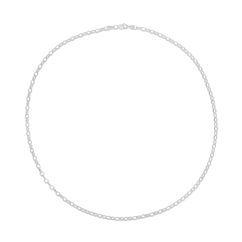 Main Image 3 of 2.4mm Rolo Chain Necklace Hollow 10K White Gold - 16"