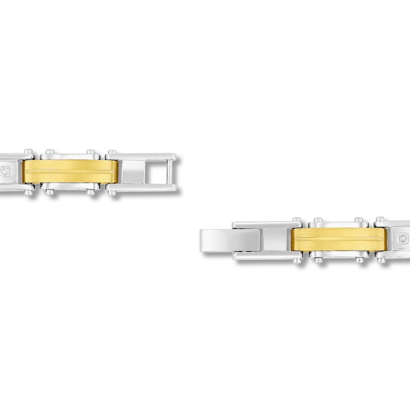 Main Image 8 of Diamond Accent Cross Pendant, Bar Pendant and Bracelet Set in Two-Tone Stainless Steel