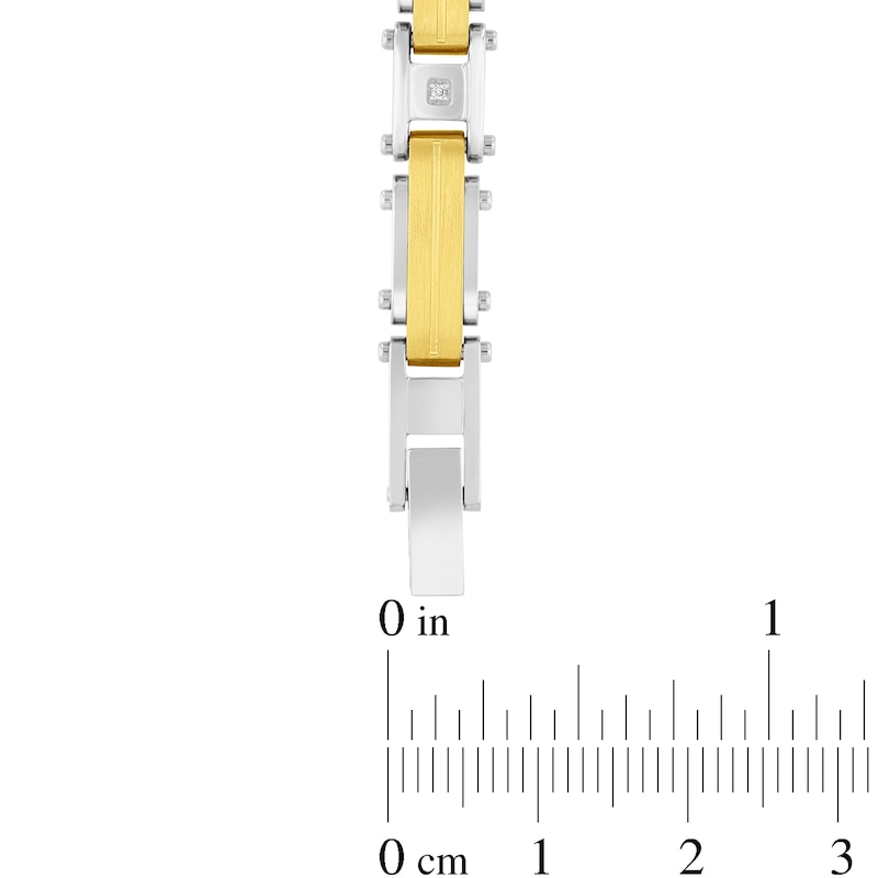 Main Image 9 of Diamond Accent Cross Pendant, Bar Pendant and Bracelet Set in Two-Tone Stainless Steel