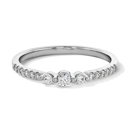 0.20 CT. T.W. Diamond Three Stone Stackable Band in 10K White Gold