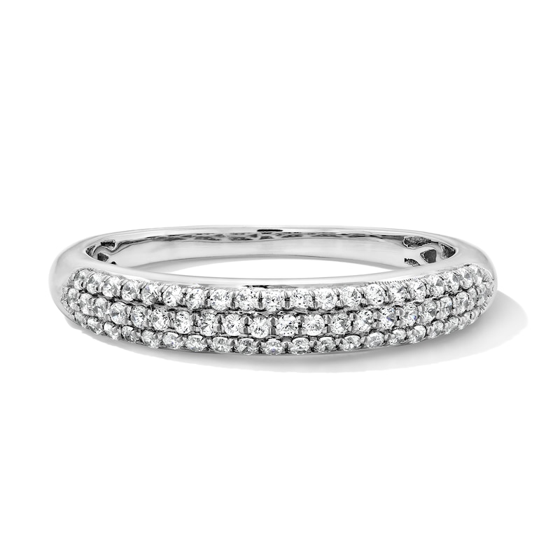 Main Image 1 of 0.30 CT. T.W. Diamond Triple Row Band in 10K White Gold