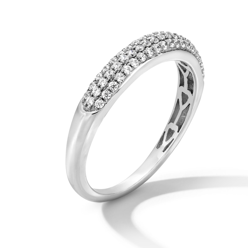 Main Image 3 of 0.30 CT. T.W. Diamond Triple Row Band in 10K White Gold