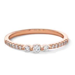 0.20 CT. T.W. Diamond Three Stone Stackable Band in 10K Rose Gold