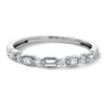 Thumbnail Image 1 of 0.12 CT. T.W. Baguette and Round Diamond Alternating Stackable Band in 10K White Gold