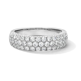 1.00 CT. T.W. Certified Lab-Grown Diamond Triple Row Band in 14K White Gold (F/VS2)