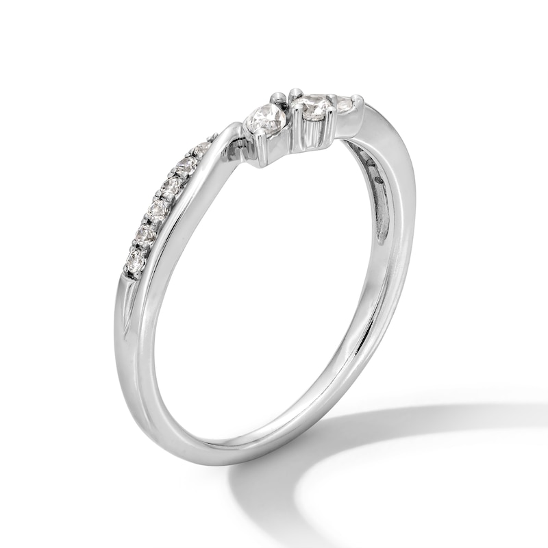Main Image 3 of 0.30 CT. T.W. Marquise-Cut and Round Certified Lab-Grown Diamond Contour Band in 14K White Gold (F/VS2)