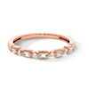 Thumbnail Image 1 of 0.12 CT. T.W. Baguette and Round Diamond Alternating Stackable Band in 10K Rose Gold