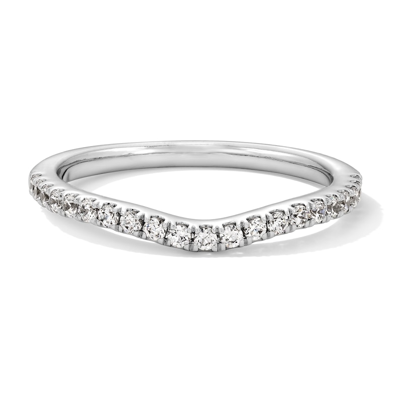 Main Image 1 of 0.25 CT. T.W. Certified Lab-Grown Diamond Contour Band in 14K White Gold (F/VS2)