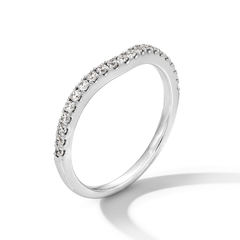 Main Image 3 of 0.25 CT. T.W. Certified Lab-Grown Diamond Contour Band in 14K White Gold (F/VS2)