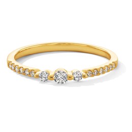 0.20 CT. T.W. Diamond Three Stone Stackable Band in 10K Gold