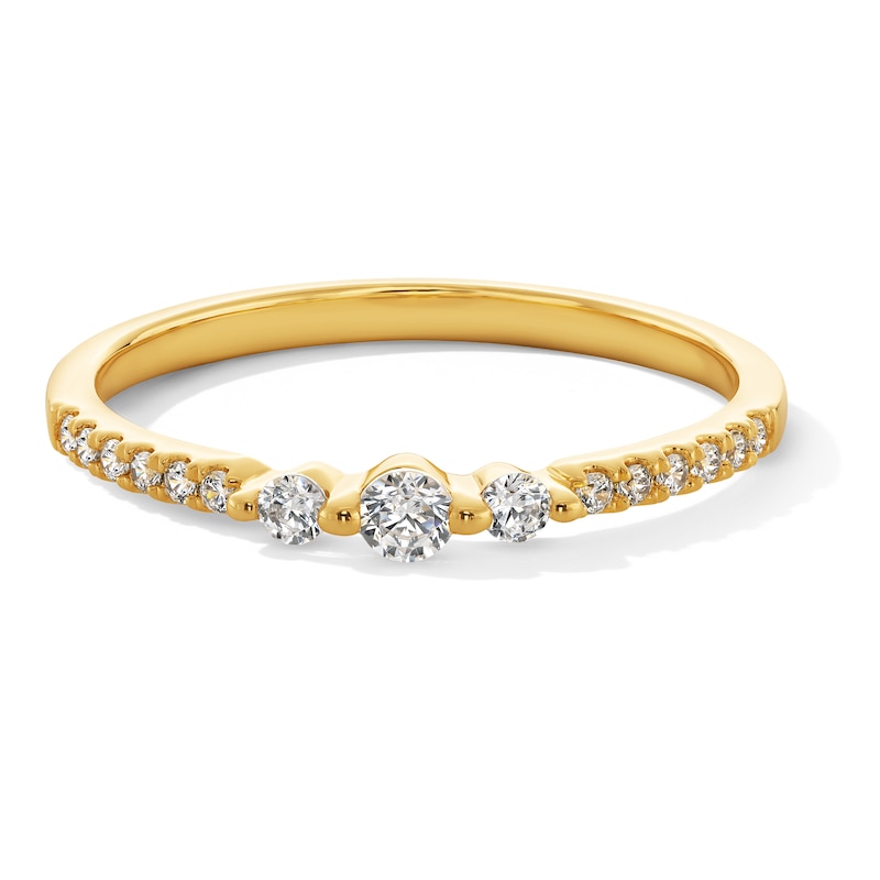 0.20 CT. T.W. Diamond Three Stone Stackable Band in 10K Gold