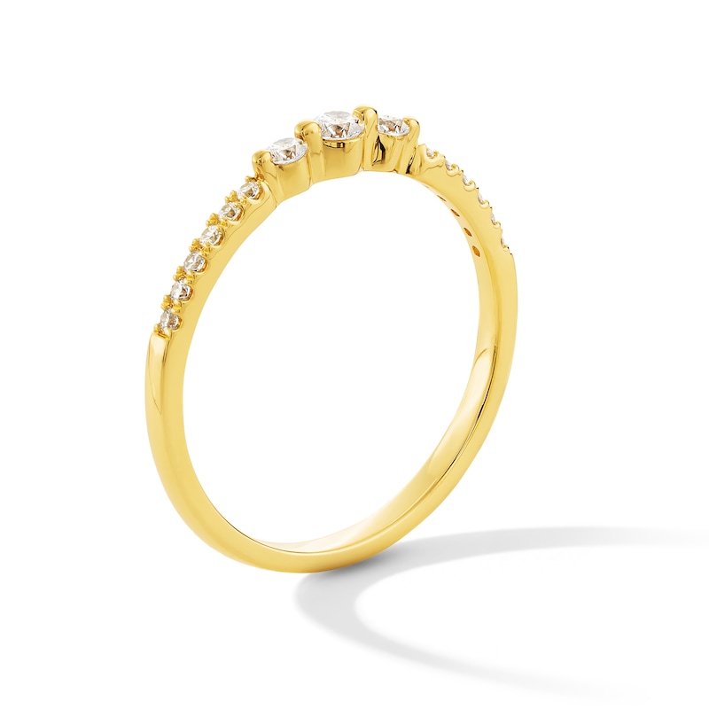 Main Image 3 of 0.20 CT. T.W. Diamond Three Stone Stackable Band in 10K Gold