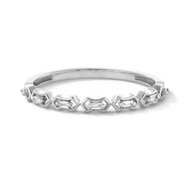 0.05 CT. T.W. Baguette-Cut Diamond Seven-Stone Band in 10K White Gold