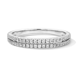 0.25 CT. T.W. Certified Lab-Grown Diamond Double Row Band in 14K White Gold (F/VS2)