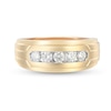 Thumbnail Image 1 of 0.50 CT. T.W. Certified Lab-Grown Diamond Five Stone Stepped Edge Band in 14K Gold (F/VS2)