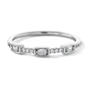 Thumbnail Image 1 of 0.10 CT. T.W. Baguette and Round Diamond Station Stackable Band in Sterling Silver