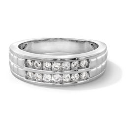 0.50 CT. T.W. Diamond Double Row Band in Sterling Silver