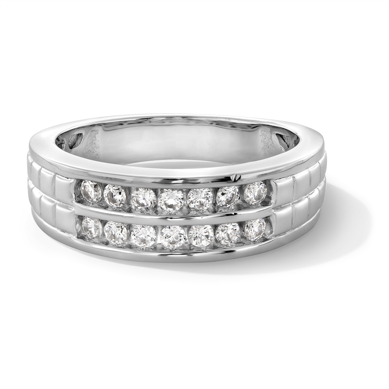 0.50 CT. T.W. Diamond Double Row Band in Sterling Silver