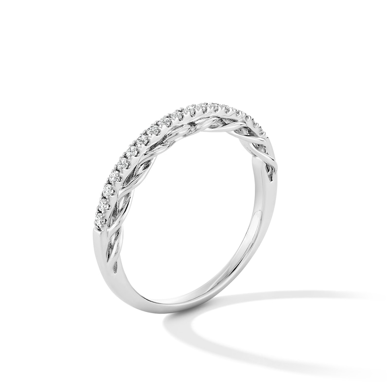 Main Image 3 of 0.12 CT. T.W. Diamond Stackable Band in Sterling Silver