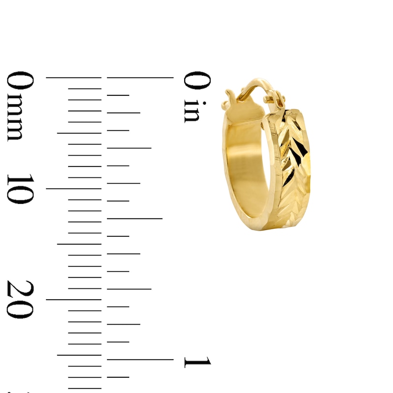 Diamond-Cut Hoop Earrings in Hollow 10K Gold