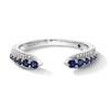 Thumbnail Image 1 of Vera Wang Love Collection Blue Sapphire and Diamond Accent Open Shank Band in 14K White Gold - Size 6.5