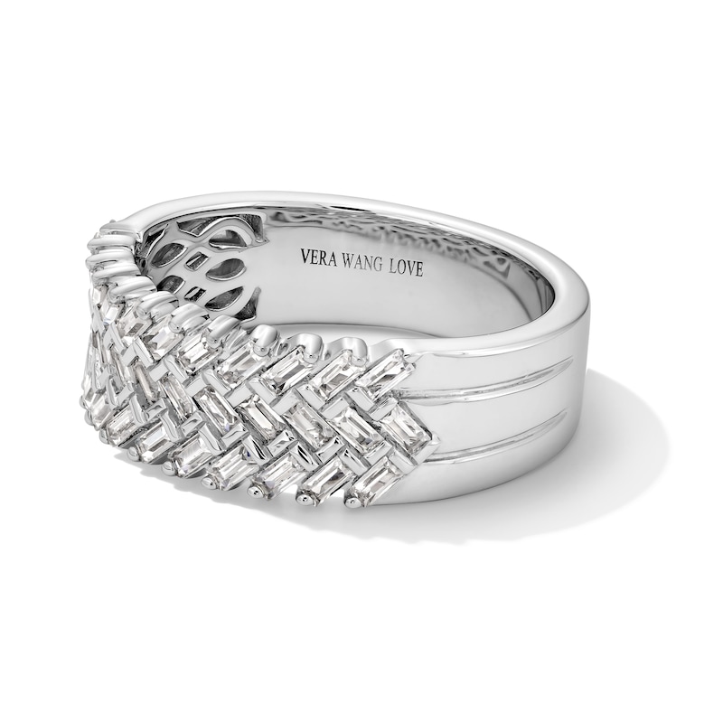 Vera Wang Love Collection 0.58 CT. T.W. Baguette-Cut Diamond Multi-Row Band in 14K White Gold