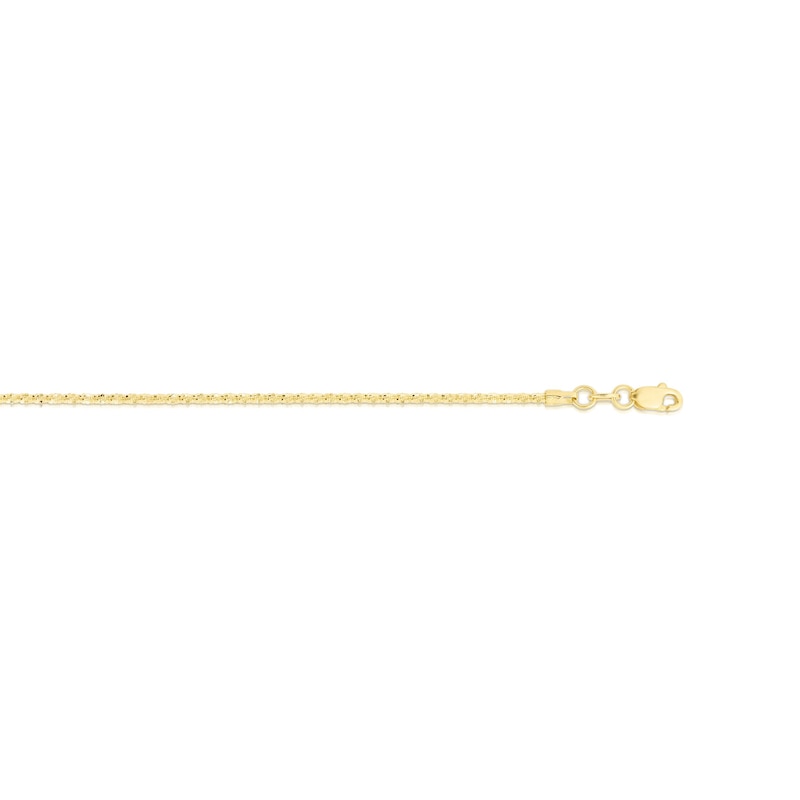 1.5mm Sparkle Chain Anklet in Hollow 10K Gold - 10"