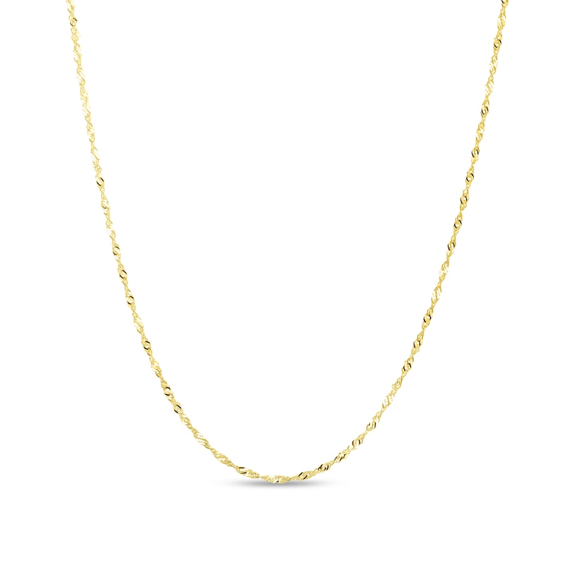 2.2mm Singapore Chain Necklace in Semi-Solid 10K Gold