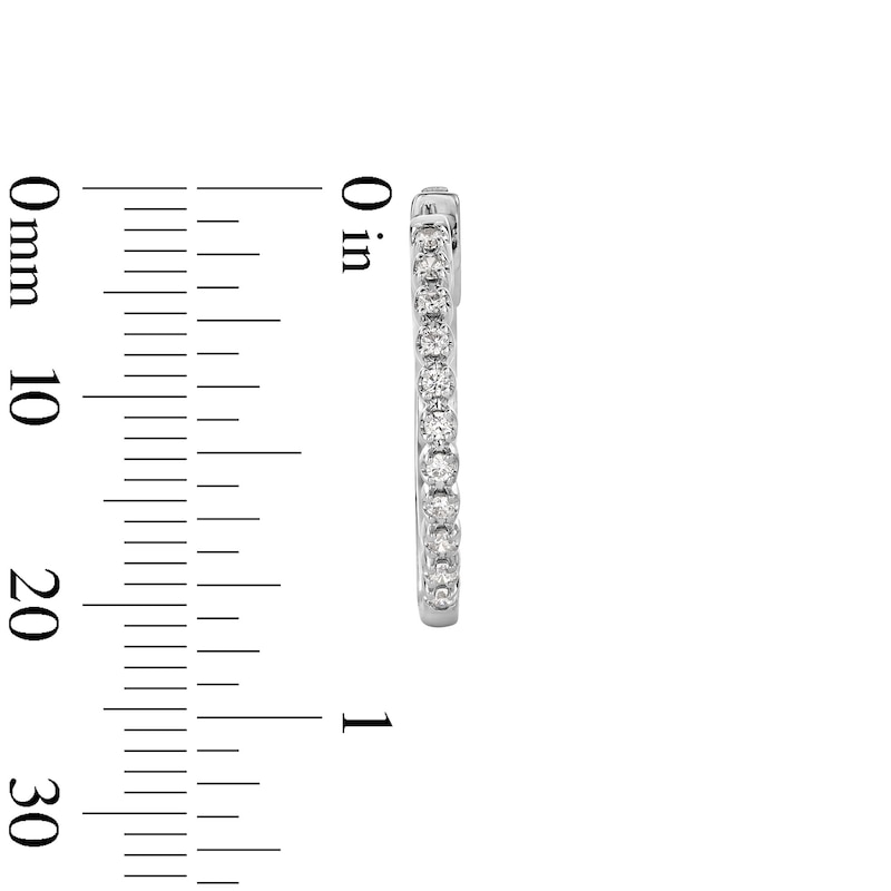 Main Image 2 of 0.25 CT. T.W. Certified Lab-Grown Diamond Hoop Earrings in Sterling Silver (F/SI2)