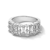Thumbnail Image 1 of 0.40 CT. T.W. Baguette and Round Certified Lab-Grown Diamond Geometric Fashion Ring in Sterling Silver (F/SI2)